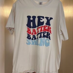 Comfort Colors “Hey Batter Batter Swing” Graphic Tee | Baseball Shirt | XL